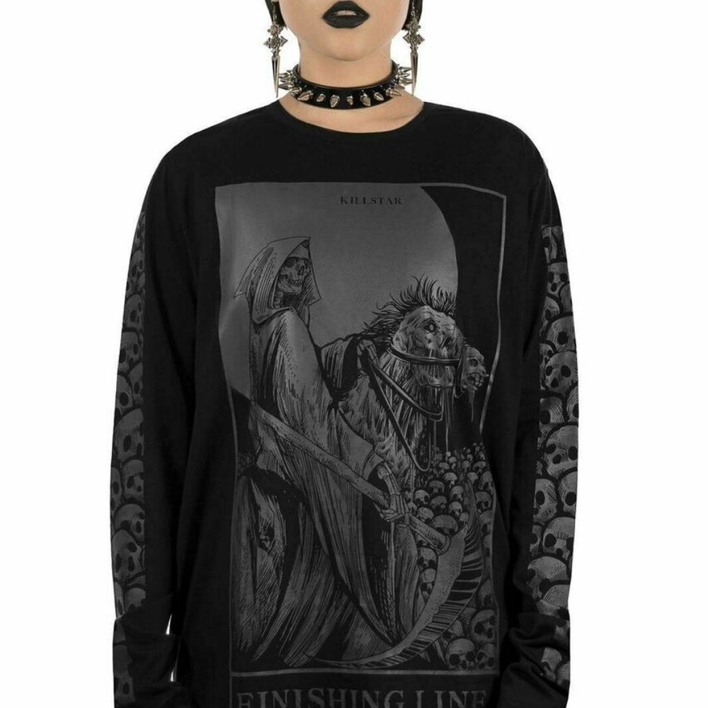 KILLSTAR FINISHING LINE LONG SLEEVE TOP - UNISEX XS